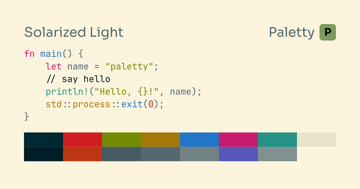 Solarized Light - Terminal Color Scheme | Paletty