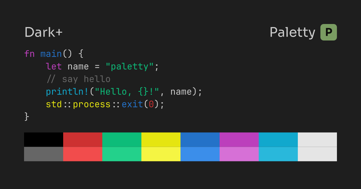 Dark+ - Terminal Color Scheme | Paletty