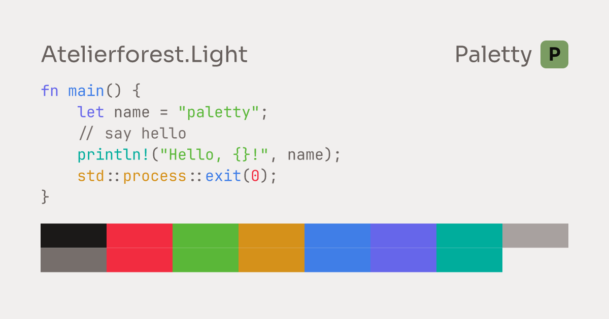 Atelierforest.Light - Terminal Color Scheme | Paletty