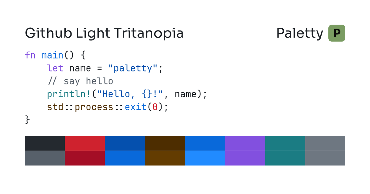 Github Light Tritanopia - Terminal Color Scheme | Paletty