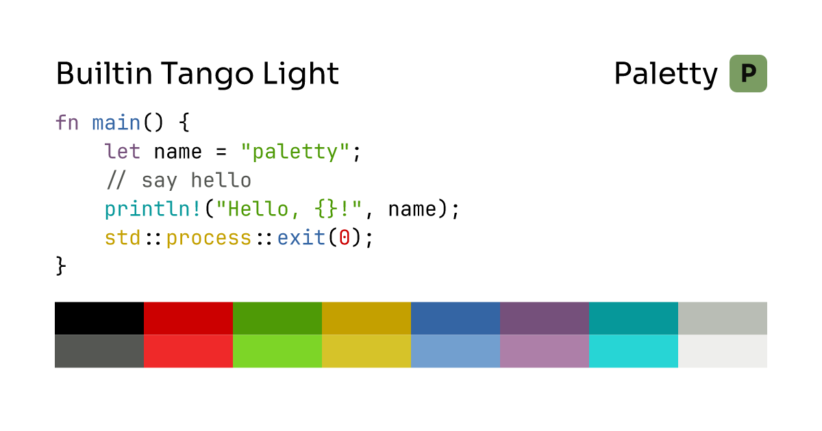 Builtin Tango Light - Terminal Color Scheme | Paletty