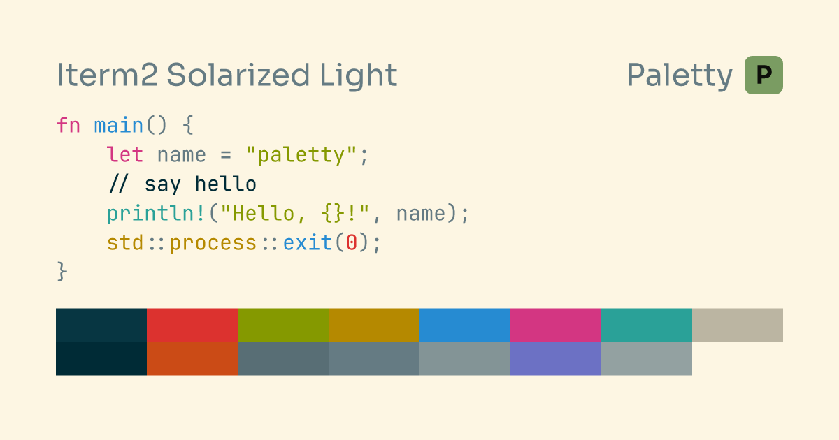 Iterm2 Solarized Light - Terminal Color Scheme | Paletty