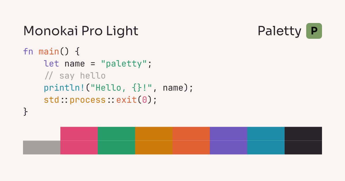 Monokai Pro Light - Terminal Color Scheme | Paletty