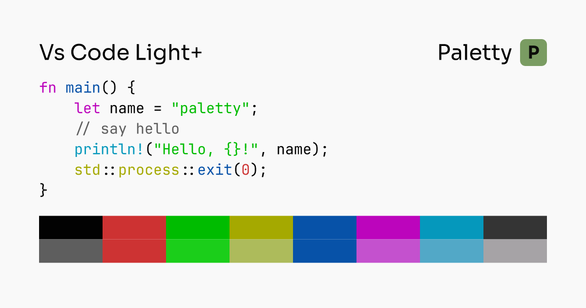 Vs Code Light+ - Terminal Color Scheme | Paletty