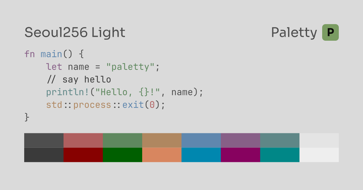 Seoul256 Light - Terminal Color Scheme | Paletty
