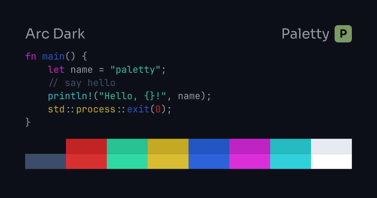 Arc Dark - Terminal Color Scheme | Paletty