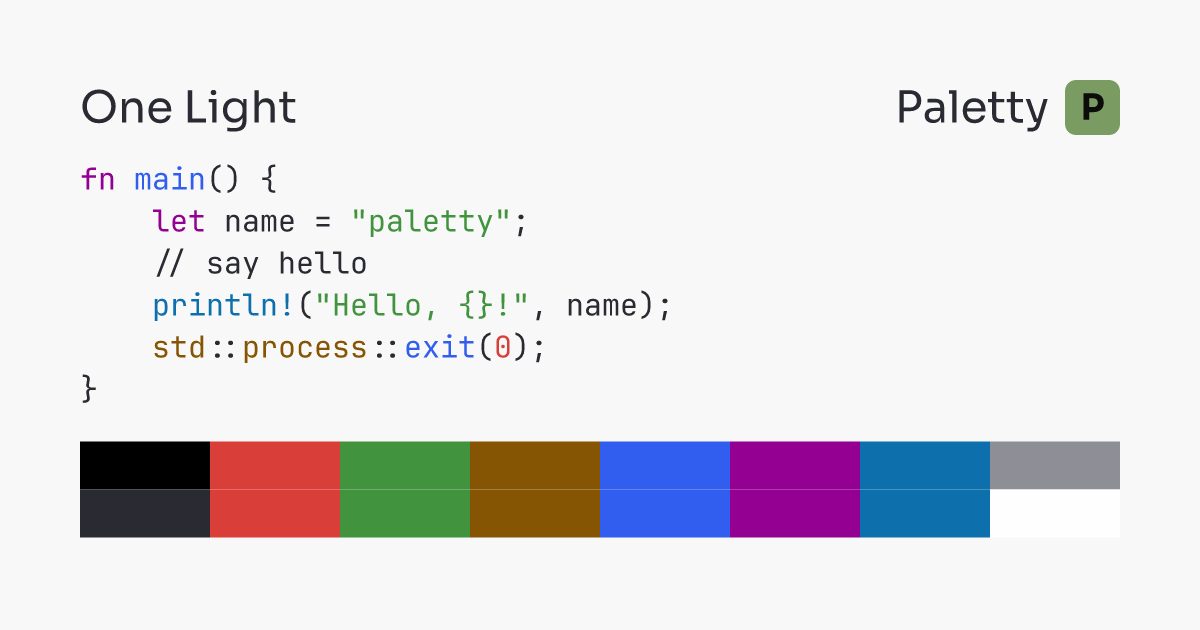 One Light - Terminal Color Scheme | Paletty