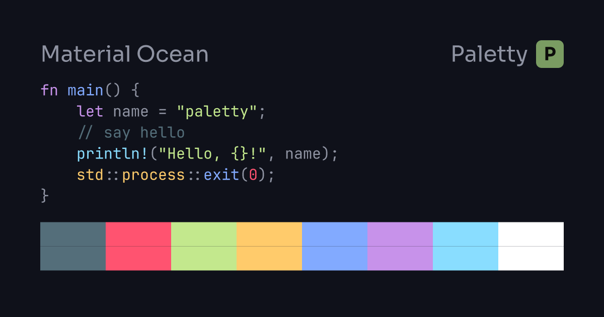 Material Ocean - Terminal Color Scheme | Paletty