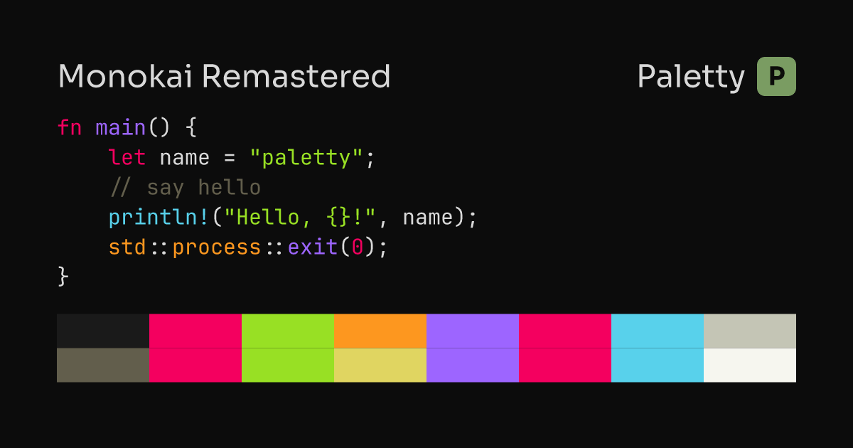 Monokai Remastered - Terminal Color Scheme | Paletty