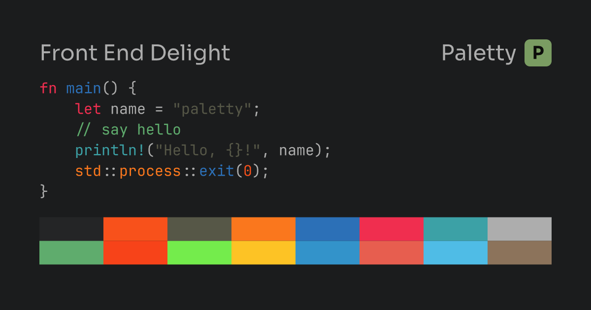 Front End Delight - Terminal Color Scheme | Paletty