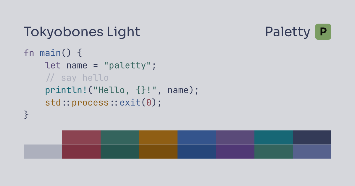 Tokyobones Light - Terminal Color Scheme | Paletty