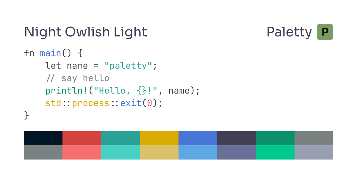 Night Owlish Light - Terminal Color Scheme | Paletty