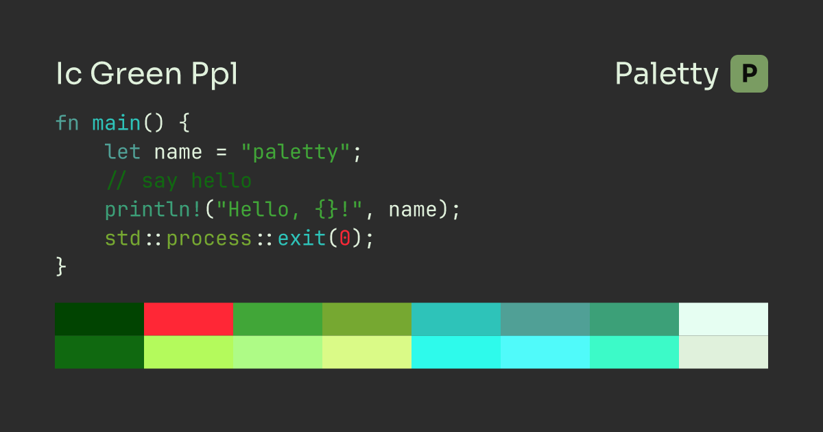 Ic Green Ppl - Terminal Color Scheme | Paletty