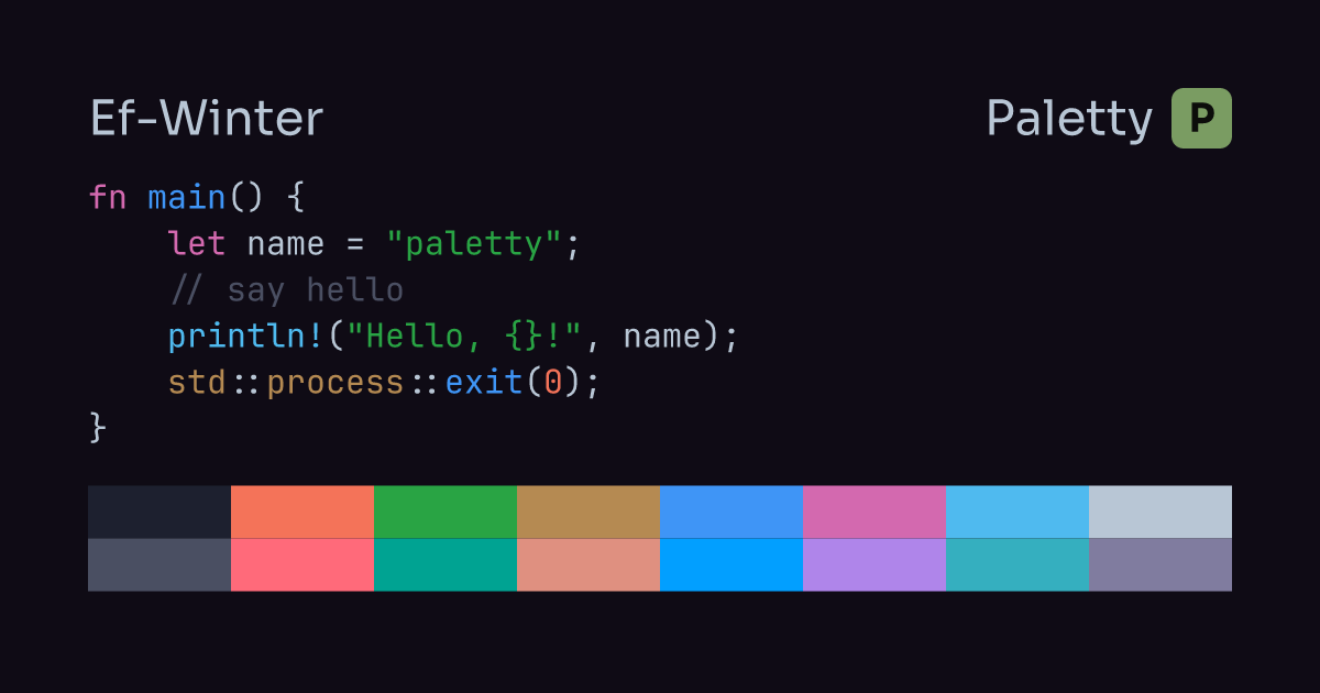 Ef-Winter - Terminal Color Scheme | Paletty