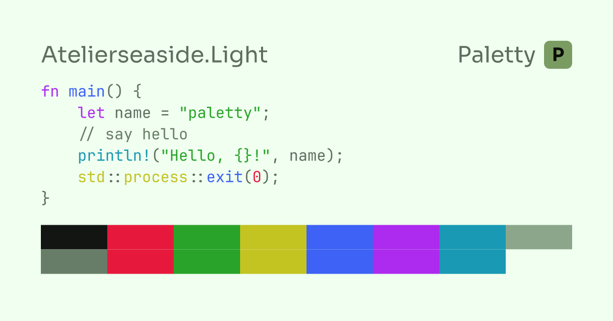 Atelierseaside.Light - Terminal Color Scheme | Paletty