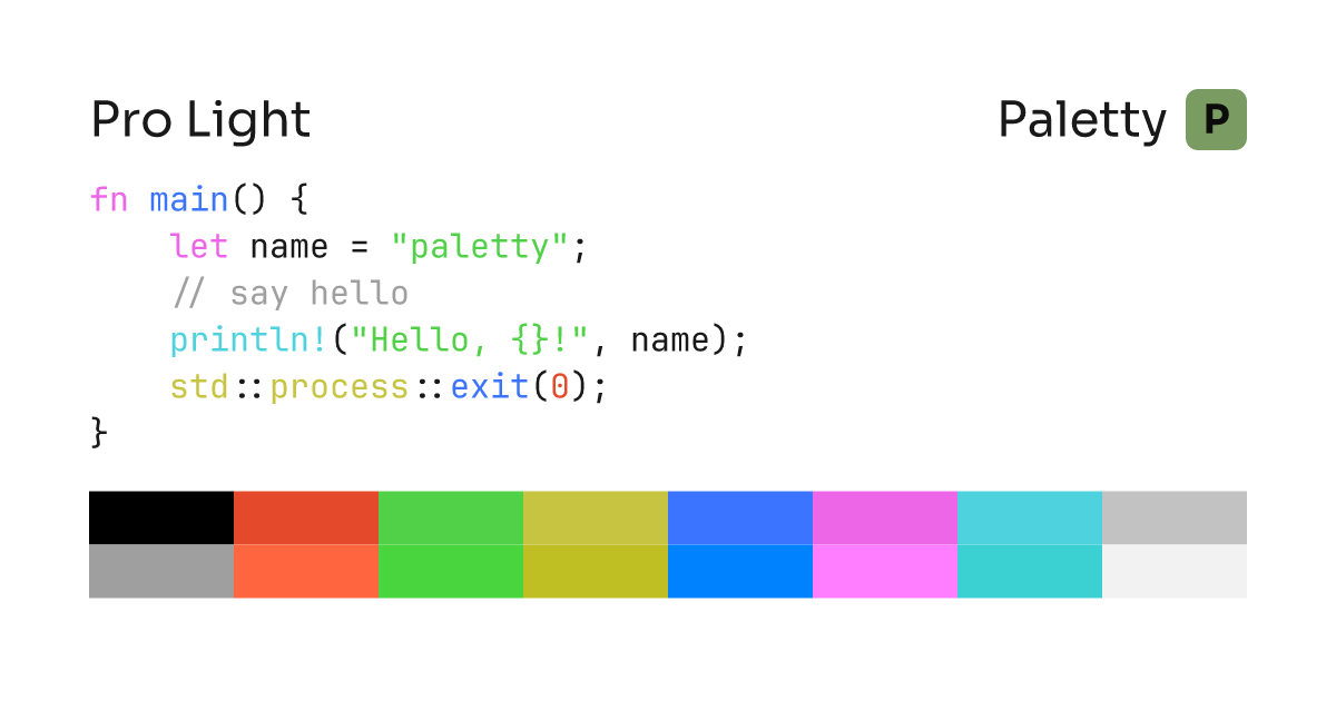 Pro Light - Terminal Color Scheme | Paletty