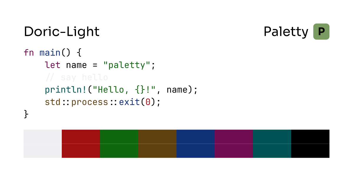Doric-Light - Terminal Color Scheme | Paletty
