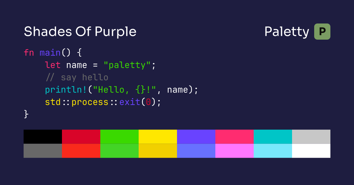Shades Of Purple - Terminal Color Scheme | Paletty