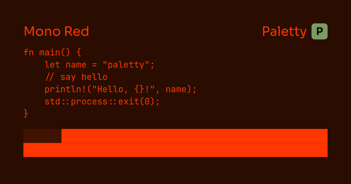 Mono Red - Terminal Color Scheme | Paletty