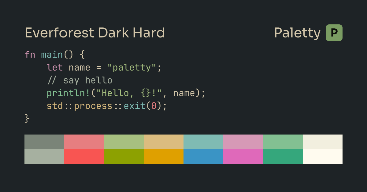 Everforest Dark Hard - Terminal Color Scheme | Paletty