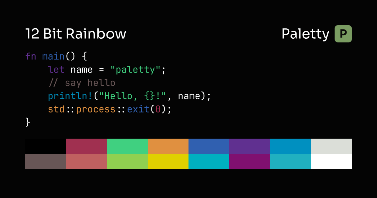 12 Bit Rainbow - Terminal Color Scheme | Paletty