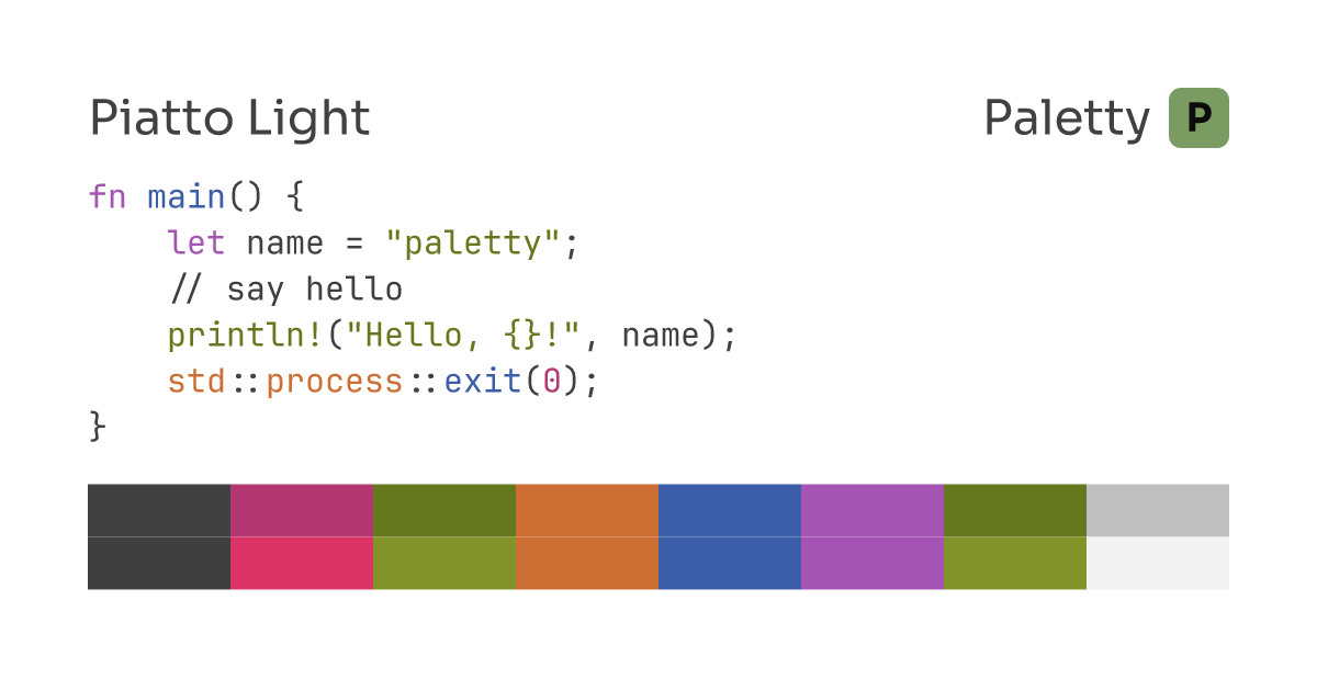 Piatto Light - Terminal Color Scheme | Paletty