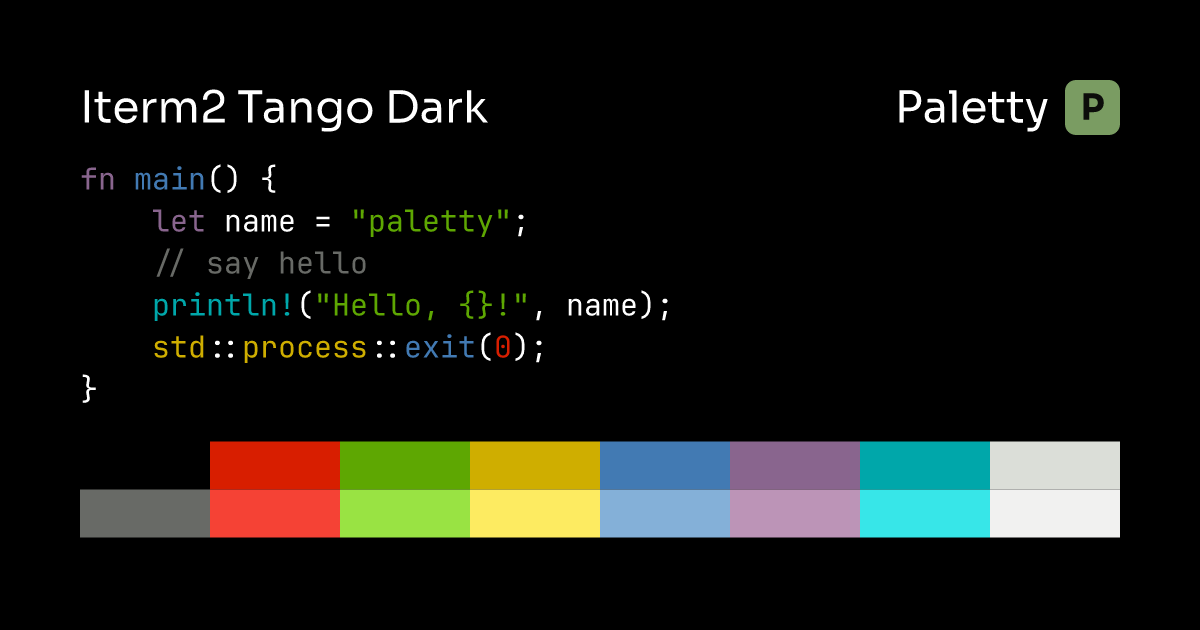 Iterm2 Tango Dark - Terminal Color Scheme | Paletty